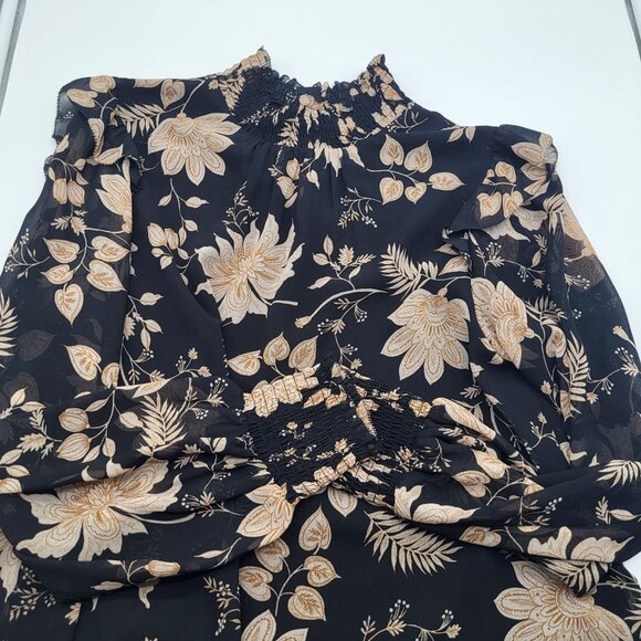 Sanctuary Women's Bold Popover Blouse Top Night Ivy SZ S Black Cream - Picture 11 of 12